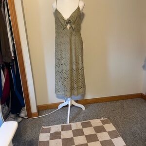 Express olive green Eyelet Dress